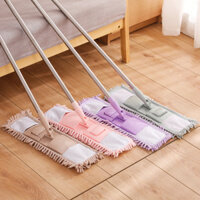 Cây lau nhà phẳng Chenille Hộ gia đình Sàn gỗ Ngói Cây lau nhà ướt Khô sử dụng kép Lười lau nhà thấm nước Dụng cụ tiện dụng 33105
