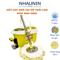 Cây lau nhà thông minh, chổi lau nhà thông minh xoay 360 độ Spin Mop SM01 Có chân đạp trợ lực