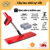 Cây lau nhà tự vắt - Đầu xoay 360 - Con lăn trợ lực hỗ trợ khi lau - Thiết kế hiện đại , bền bỉ