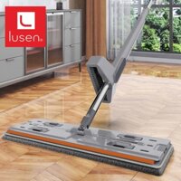 Cây lau nhà tự vắt inox, chổi lau nhà thông minh Lusen KN45B, con lăn trợ lực, khớp xoay 360 độ