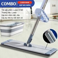 Cây lau nhà tự vắt Lusen KN40, chổi lau nhà 360 độ thông minh, bàn lau hợp kim nhôm lớn 40cm