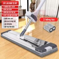 Cây lau nhà tự vắt Lusen-KN42, chổi lau xoay 360 độ thông minh bàn lau chất liệu hợp kim nhôm cao cấp kích thước 42x12cm