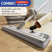 Cây lau nhà tự vắt Lusen KN45, chổi lau xoay 360 độ thông minh, kèm xô gấp gọn đa năng silicon