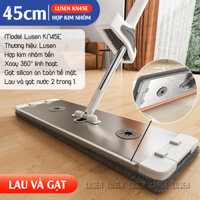 Cây lau nhà tự vắt Lusen KN45E, chổi lau xoay 360 độ thông minh, bàn lau lớn chất liệu hợp kim nhôm