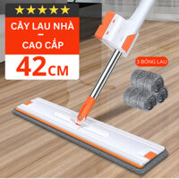 Cây Lau Nhà Tự Vắt Thông Minh SPINMOP Bàn Lau Lớn 42cm Kèm Gạt Nước Chổi Lau Nhà Tự Vắt Thế Hệ Mới Tặng Kèm Bông Lau