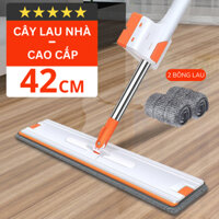 Cây Lau Nhà Tự Vắt Thông Minh SPINMOP Bàn Lau Lớn 42cm Kèm Gạt Nước Chổi Lau Nhà Tự Vắt Thế Hệ Mới Tặng Kèm Bông Lau