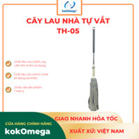 Cây Lau Nhà Vắt Tay Trợ Lực Inox kokOmega Vải Khăn, Vải Sợi Cotton/Poly ( Dài 1M2)