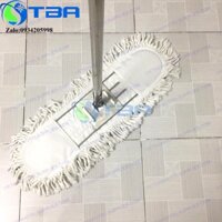 Cây lau sàn công nghiệp 60cm sợi cotton màu trắng siêu thấm hút bụi bẩn,cán thẳng nhập khẩu cao cấp
