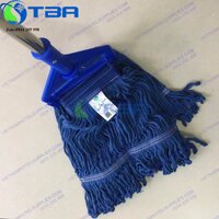 Cây lau sàn công nghiệp dạng kẹp thân inox với tấm lau sợi cotton màu xanh cao cấp