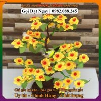 CÂY MAI ĐÀO GIẢ ĐỂ BÀN CỰC XINH - CAO 40 CM(MẪU CÓ ĐÈN LED HOẶC KHÔNG ĐÈN) (vpp phuocthinh)