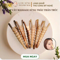 Cây massage sừng thân trúc kích thích tuyến nước mắt, mũi, da mặt, điểm huyệt an toàn dễ sử dụng
