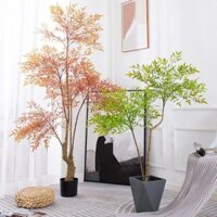Cây nam thiên trúc nandina - Cao 150cm - Cây giả, hoa lụa trang trí nhà cửa.