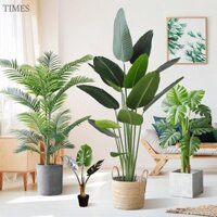 Cây nhân tạo có nồi Thực vật nhiệt đới Cây nhựa Monstera Lá lớn Lá giả Cây nhựa Trang trí nội thất Cây giả