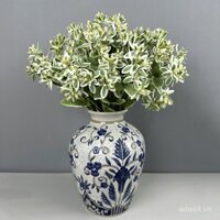 Cây nhân tạo lá trắng, cây xanh, bán buôn hoa nhân tạo, lá ngọc bạc, cây giả, tuyết núi cao