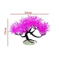 Cây Nhựa Dáng BonSai Màu Hồng Trang Trí Bể Cá Cảnh - Hòn Non Bộ