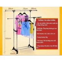 Cây phơi đồ,sào phơi inox có bánh xe Thanh phơi đồ không cần khoan vit