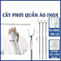 Cây phơi quần áo bằng inox kéo dài 1,5M Cây gậy lấy đồ trên cao có thể kéo dài xếp gọn