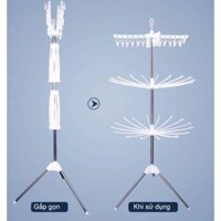 .Cây phơi quần áo đa năng cho bé 3 tầng cao cấp,giá phơi đồ 3 tầng,giàn phơi quần áo sơ sinh gấp gọn tiện ích (tuyển sỉ)