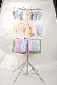 Cây phơi quần áo inox thông minh 3 tầng 60 kẹp gấp gọn tiện lợi hàng đẹp Umoo