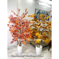 cây phong lá đỏ 1m7 giả, cây giả trang trí, decor phòng