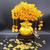 Cây tài lộc đá thạch anh phát tài để bàn trang trí trong nhà ngày tết