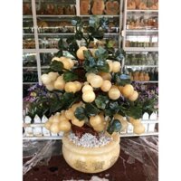 Cây tài lộc hồ lô phong thủy đá ngọc hoàng long - Cao 42 cm