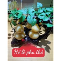 Cây tài lộc Hồ lô phu thê phong thủy đá ngọc hoàng long,Rộng 30cm,cao 29cm