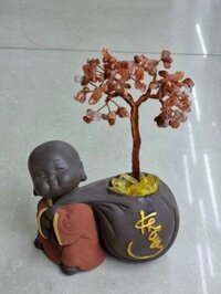 Cây tài lộc phong thủy đá thạch anh, cây tài lộc mini để bàn làm việc - Mẫu 9