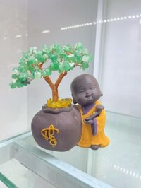 Cây tài lộc phong thủy đá thạch anh, cây tài lộc mini để bàn làm việc - Mẫu 6