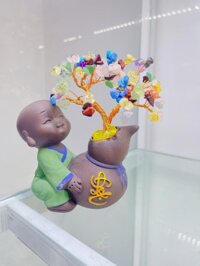 Cây tài lộc phong thủy đá thạch anh, cây tài lộc mini để bàn làm việc - Mẫu 4