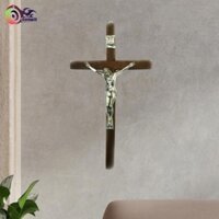 Cây thánh giá treo tường bằng gỗ Thánh giá Chúa Giêsu Điêu khắc 12 "Công giáo Chúa Giêsu Thánh Giá Tường