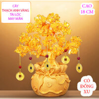 CÂY THỎI VÀNG ĐÁ CẨM THẠCH TÀI LỘC 18 CM MAY MẮN ĐẦU NĂM 18CM