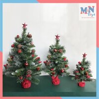Cây thông 3 lá để bàn trang trí sẵn cao 43cm, 64cm, 75cm decor Giáng sinh Noel