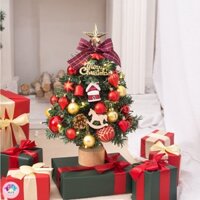 Cây Thông Để Bàn Cao Cấp 45cm Đế Gỗ Đầy Đủ Phụ Kiện [Kèm Ảnh Thật]