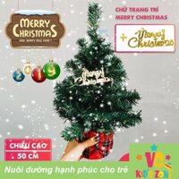 Cây thông mini 50cm cây thông để bàn tặng kèm chữ Merry Christmas VG KID'S ZONE
