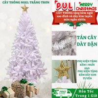 Cây thông noel 1M2 1M5 2M 2M4 MÀU TRẮNG TRƠN tặng ngôi sao đỉnh và dây kim tuyến trang trí NOEL