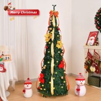 Cây thông Noel 1m5, 1m8, 2m1 Gấp Gọn trang trí giáng sinh, cây thông để sàn dễ lắp ráp, trang trí Noel tiện lợi
