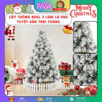 Cây Thông noel 1M8, 2M1, 2M4 3 Loại Lá Phủ Tuyết Gắn Trái Thông trang trí giáng sinh nhà cửa (AP-HS)
