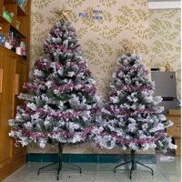 Cây thông noel 2M 2M4 3M 4M PHỦ TUYẾT A4 chân sắt lá dày trang trí decor giáng sinh trong nhà ngoài trời