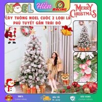 Cây thông noel 2M, 2M4 CƯỚC 2 LOẠI LÁ PHỦ TUYẾT GẮN TRÁI ĐỎ - CÂY TỰ ĐỘNG trang trí mùa giáng sinh