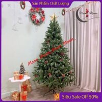 Cây Thông Noel 2m1 3 Loại Lá Cây Thông Trang Trí Giáng Gắn Trái Thông Tặng 5 Dây Kim Tuyến+1 Ngôi Sao+Đế Giấy Trang Trí