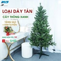 Cây Thông Noel Đầu Tròn Màu Xanh Cao 1M8 Tặng 1 Ngôi Sao Và 3 Dây Kim Tuyến