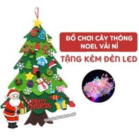 Cây thông noel làm bằng vải nỉ 32 chi tiết trang trí trong nhà hoặc cửa hàng ( Tặng kèm đèn led dây)