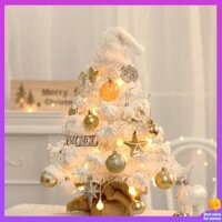 cây thông noel mini cây thông noel mini để bàn INS Phong cách trắng Cây thông Noel đổ xô Tự làm đồ trang trí Giáng sinh Trang trí cao cấp Đồ trang trí máy tính để bàn gia đình nhỏ