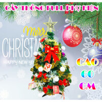 Cây Thông Noel Mini Để Bàn 45cm 60cm Kèm Đèn Led Và Đầy Đủ Phụ Kiện - Trang Trí Giáng Sinh Làm Quà Tặng