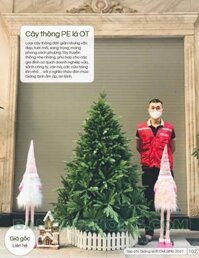 Cây thông noel pe ot lá tươi như thật cao 2m