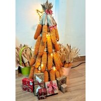 Cây thông noel từ trái bắp ngô trang trí nhà cửa, noel