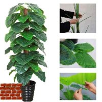 Cây trầu bà giả cây trầu bà cột trang trí nhà cửa bền đẹp hoa giả kèm chậu nhựa