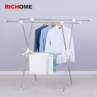 Cây treo quần áo gấp gọn. sào phơi đồ khung thép không rỉ tiện lợi, dễ dàng tháo lắp RICHOME HA135
