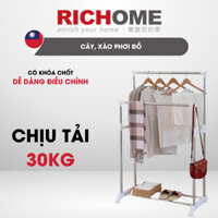Cây treo quần áo RICHOME HA145. sào phơi đồ khung thép không rỉ tiện lợi, dễ dàng tháo lắp